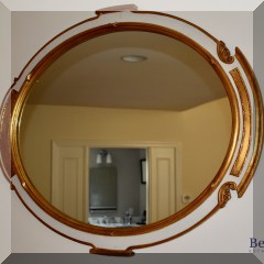 D36. Carvers Guild gold and white oval mirror 29”hx 36”w - $250 